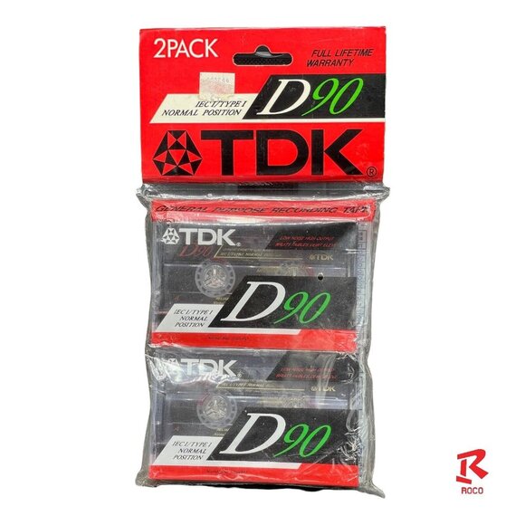 🎵TDK D90 Audio Cassettes 90 Min 2 pack Blank‎ Sealed IECI/Type I🎵 - Picture 1 of 5